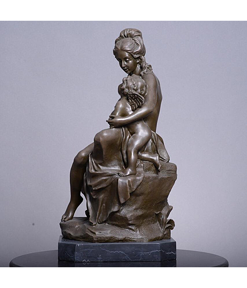 imagem de Escultura Bronze Diana Com Anjo 54cm - EBZ308