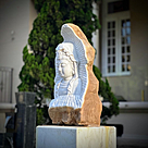 imagem do produto Escultura Buda Serenidade M�rmore Branco 80cm - EMP715 Arte Decorativa Sofisticada