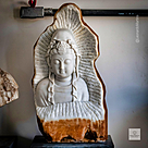 imagem do produto Escultura Buda Serenidade M�rmore Branco 80cm - EMP715