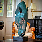 imagem do produto Escultura Cabe�a de Cavalo em Bronze 80cm VRBZ348 Express�o e Eleg�ncia