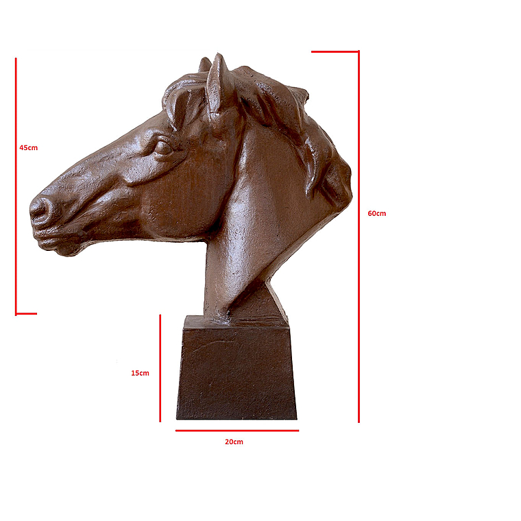 imagem do produto Escultura Cabe�a de Cavalo para Mesa 60cm VRF125 Eleg�ncia e Sofistica��o