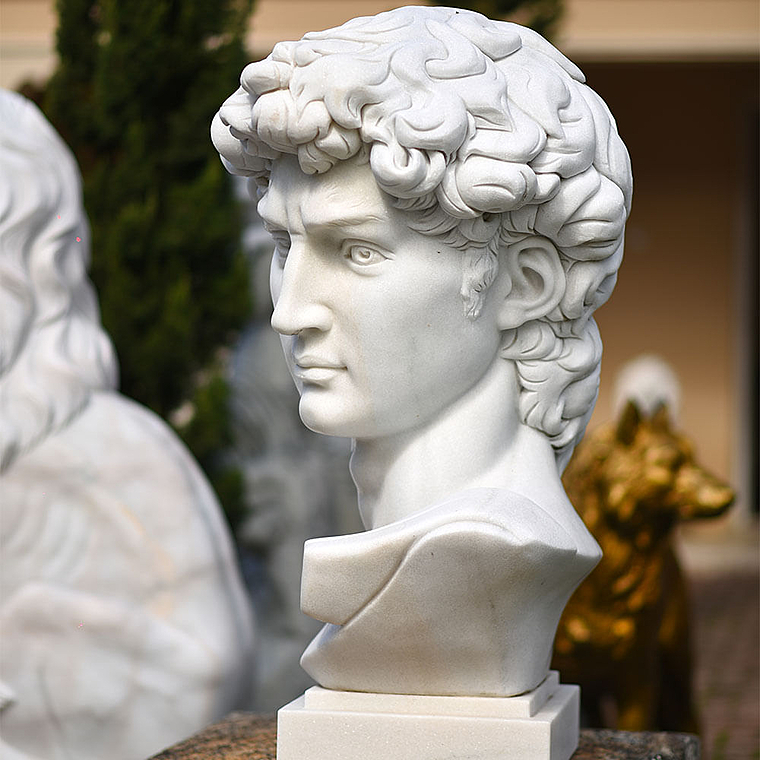imagem do produto Escultura Cabe�a do Davi em M�rmore 100cm - EMP599 Arte e Grandeza Cl�ssica