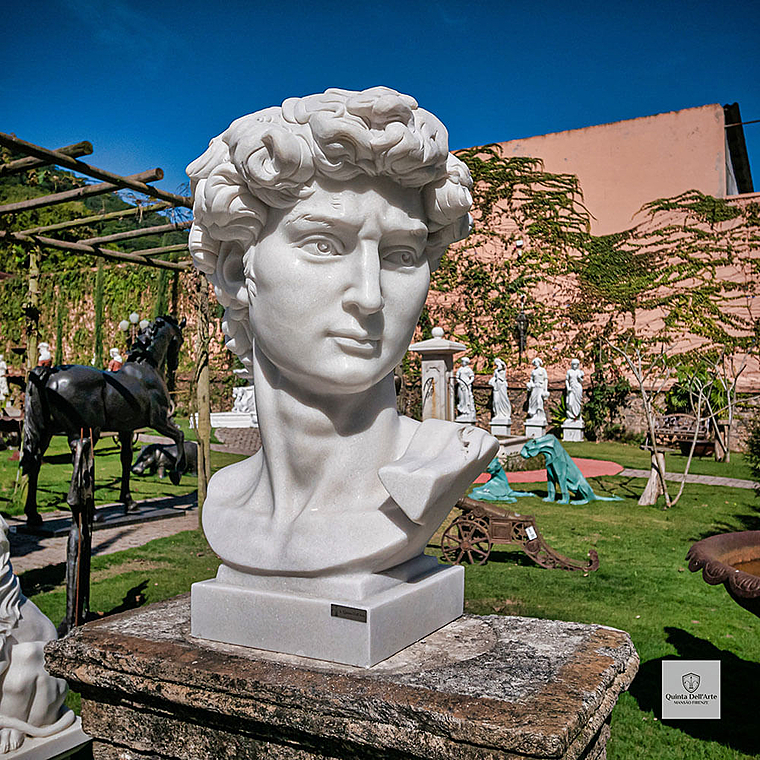 imagem do produto Escultura Cabe�a do Davi em M�rmore 100cm - EMP599 Arte e Grandeza Cl�ssica