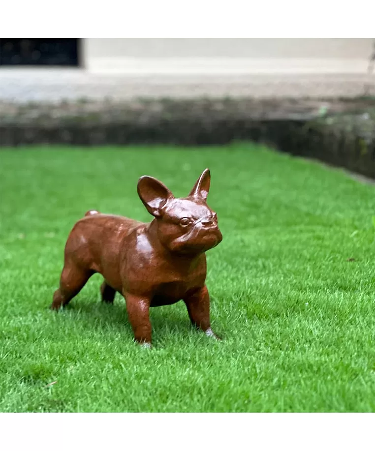 imagem de Escultura Cachorro Bulldog Francês em Ferro Fundido 34cm VRF268 Charme e Estilo