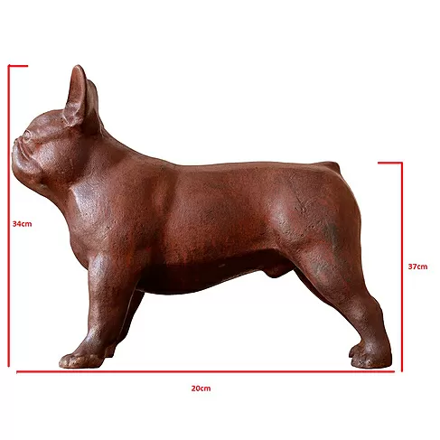 imagem de Escultura Cachorro Bulldog Francês em Ferro Fundido 34cm VRF268 Charme e Estilo