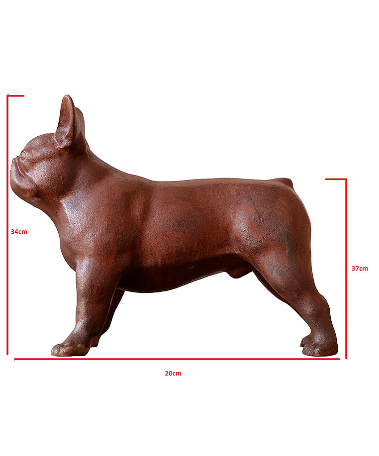 imagem do produto Escultura Cachorro Bulldog Franc�s em Ferro Fundido 34cm VRF268 Charme e Estilo