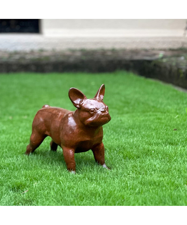 imagem do produto Escultura Cachorro Bulldog Franc�s em Ferro Fundido 34cm VRF268 Charme e Estilo