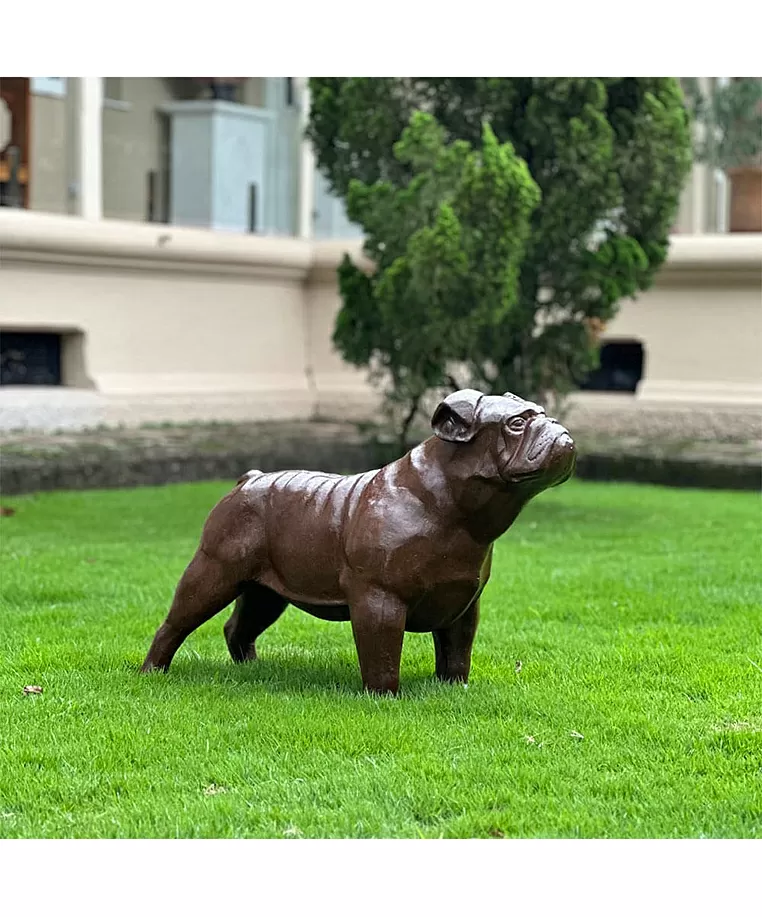 imagem de Escultura Cachorro Bulldog Inglês em Ferro Fundido 54cm VRF249 Estilo e Personalidade