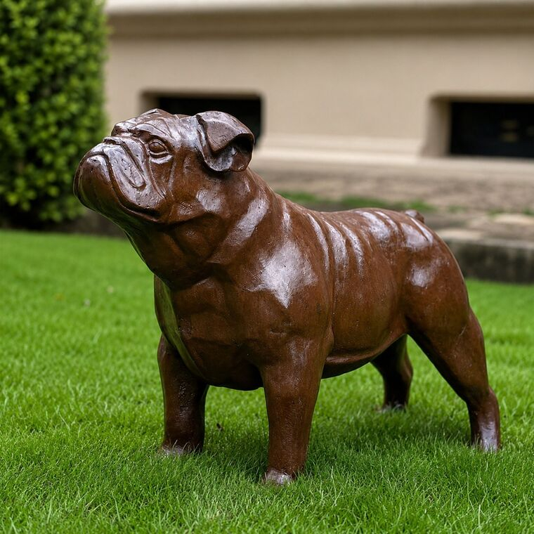 imagem do produto Escultura Cachorro Bulldog Ingl�s em Ferro Fundido 54cm VRF249 Estilo e Personalidade