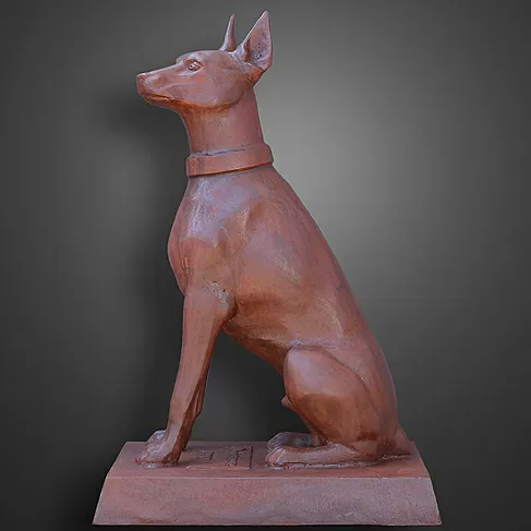 imagem de Escultura Cachorro Dobermann Olhando Esquerda 98cm VRF255E