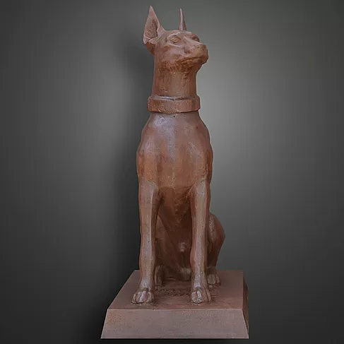 imagem de Escultura Cachorro Dobermann Olhando Esquerda 98cm VRF255E