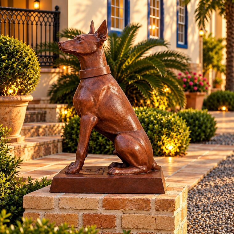 imagem do produto Escultura Cachorro Dobermann Olhando Esquerda 98cm VRF255E