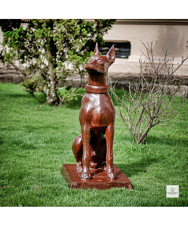 imagem do produto Escultura Cachorro Dobermann Olhando para Direita 98cm - VRF255D