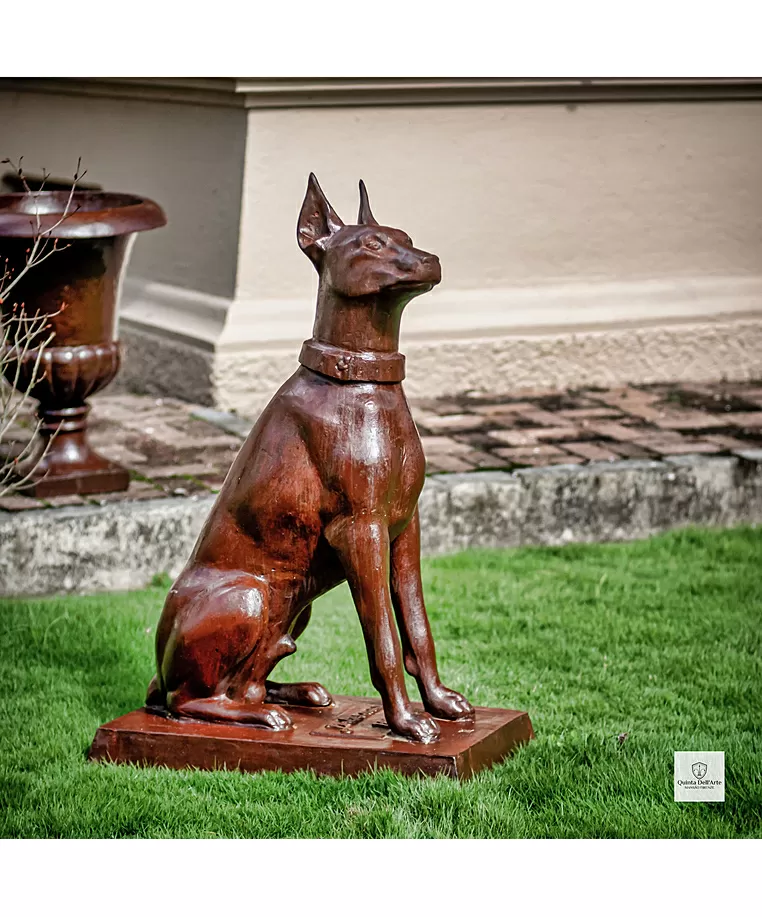 imagem do produto Escultura Cachorro Dobermann Olhando para Direita 98cm - VRF255D