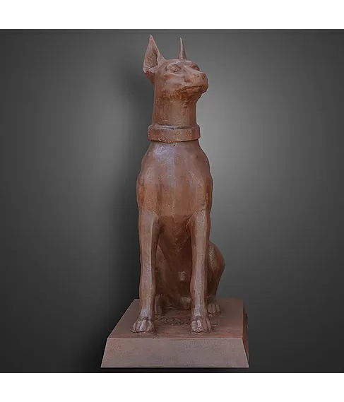 imagem de Escultura Cachorro Dobermann Olhando para Esquerda 98cm - VRF255E