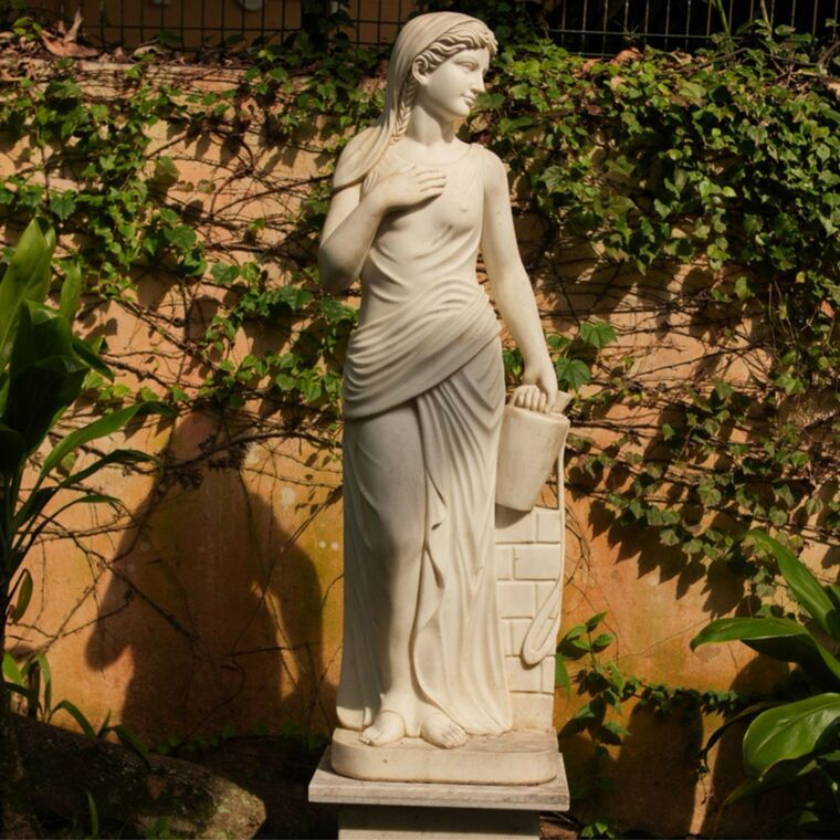 imagem do produto Escultura Camponesa em M�rmore 150cm - EMP370 Simplicidade e Eleg�ncia Cl�ssica