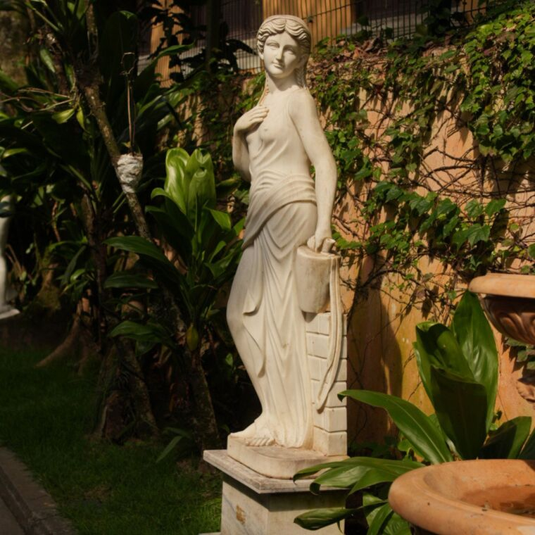 imagem do produto Escultura Camponesa em M�rmore 150cm - EMP370 Simplicidade e Eleg�ncia Cl�ssica