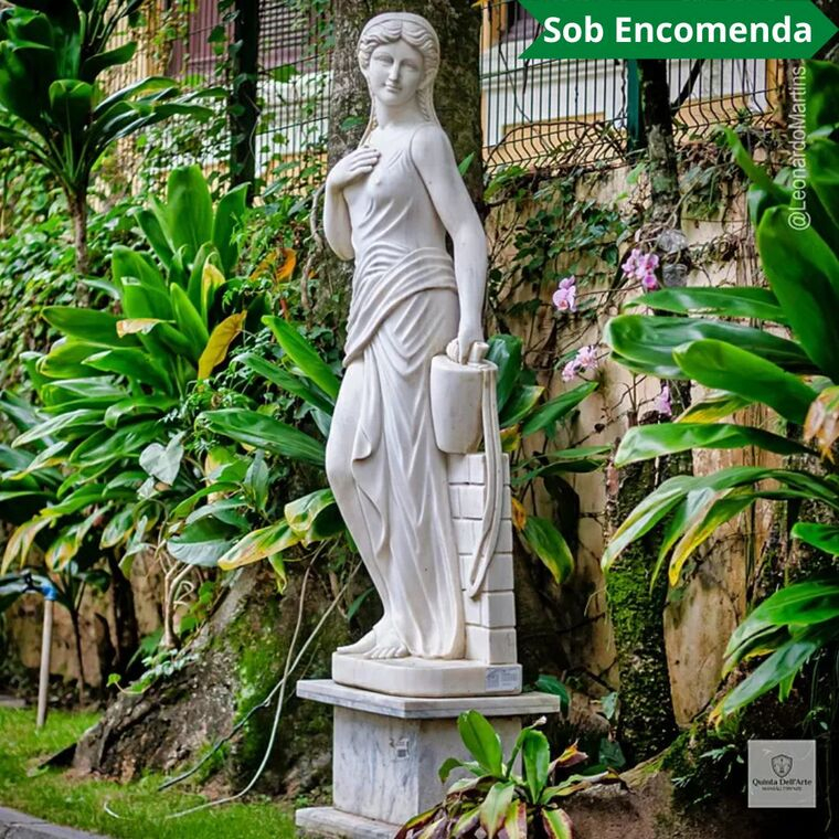 imagem do produto Escultura Camponesa em M�rmore 150cm - EMP370 Simplicidade e Eleg�ncia Cl�ssica