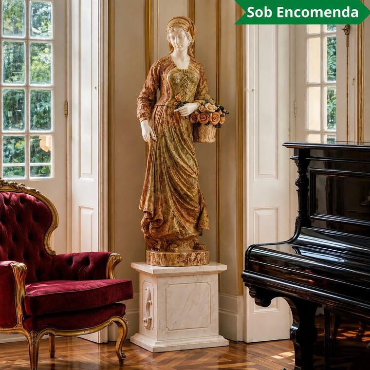 imagem do produto Escultura Camponesa em  Pedra Jade 153cm - EMP623 Eleg�ncia e Destaque no Paisagismo