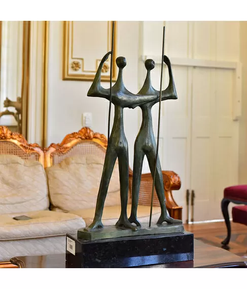 imagem de Escultura Candango de Bronze 80cm - EBZ545 Arte e Tradição Brasileira