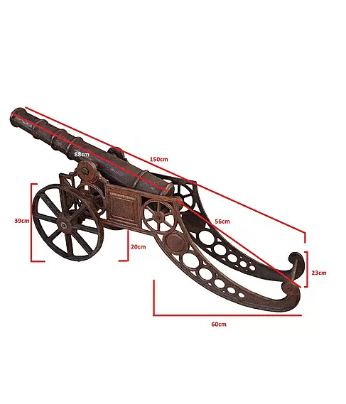 imagem de Escultura Canhão em Ferro Fundido 51cm VRFF211 Decoração Rústica
