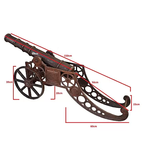 imagem de Escultura Canhão em Ferro Fundido 51cm VRFF211 Decoração Rústica