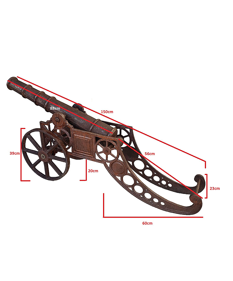 imagem do produto Escultura Canh�o em Ferro Fundido 51cm VRFF211 Decora��o R�stica