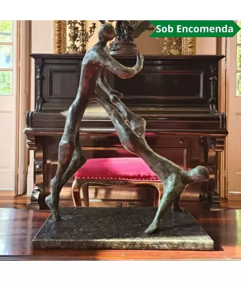 imagem de Escultura Capoeirista em Bronze 56cm EBZ527 Movimento e Cultura Brasileira