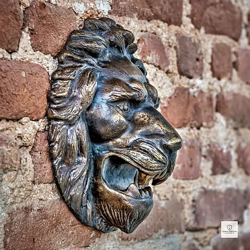 imagem de Escultura Cara de Leão em Bronze 30cm VRBZ316 Elegância e Expressão