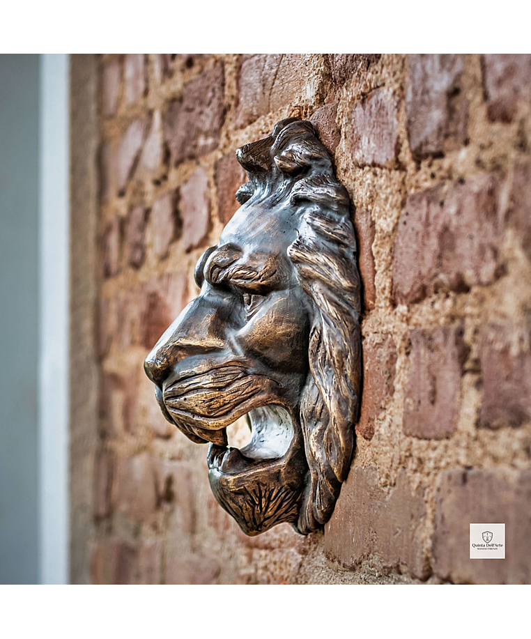 imagem do produto Escultura Cara de Le�o em Bronze 30cm VRBZ316 Eleg�ncia e Express�o