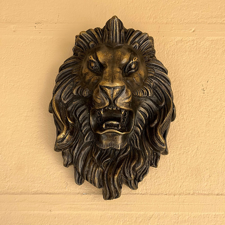 imagem do produto Escultura Cara de Le�o em Bronze 34cm EBZ605 Detalhes Marcantes