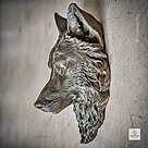 imagem do produto Escultura Cara de Lobo em Bronze 40cm - VRBZ351 Obra Expressiva