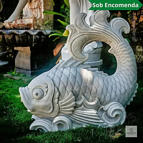 imagem de Escultura Carpa 65cm - FML161 Arte Decorativa e Paisagismo