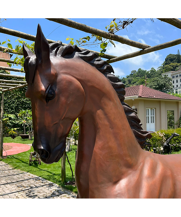 imagem do produto Escultura Cavalo em Bronze 198cm - EBZ603 Destaque para Haras e Ambientes R�sticos