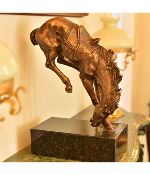 imagem de Escultura Cavalo em Bronze 52cm EBZ543 Força e Elegância