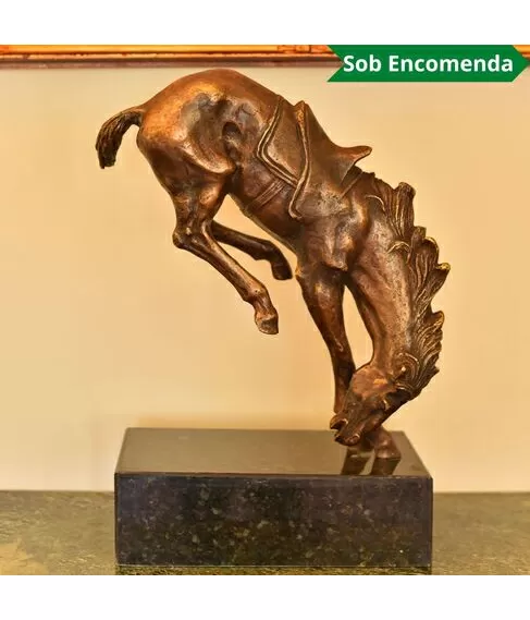 imagem de Escultura Cavalo em Bronze 52cm EBZ543 Força e Elegância