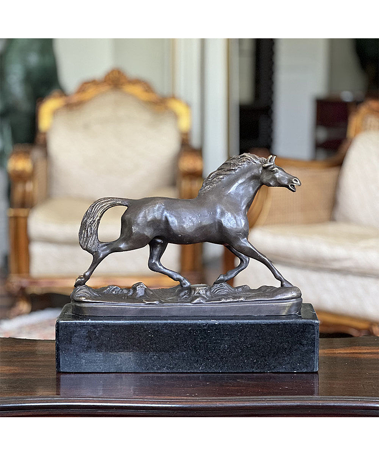 imagem do produto Escultura Cavalo Puro Sangue �rabe em Bronze 40cm VRBZ333 Eleg�ncia e Nobreza