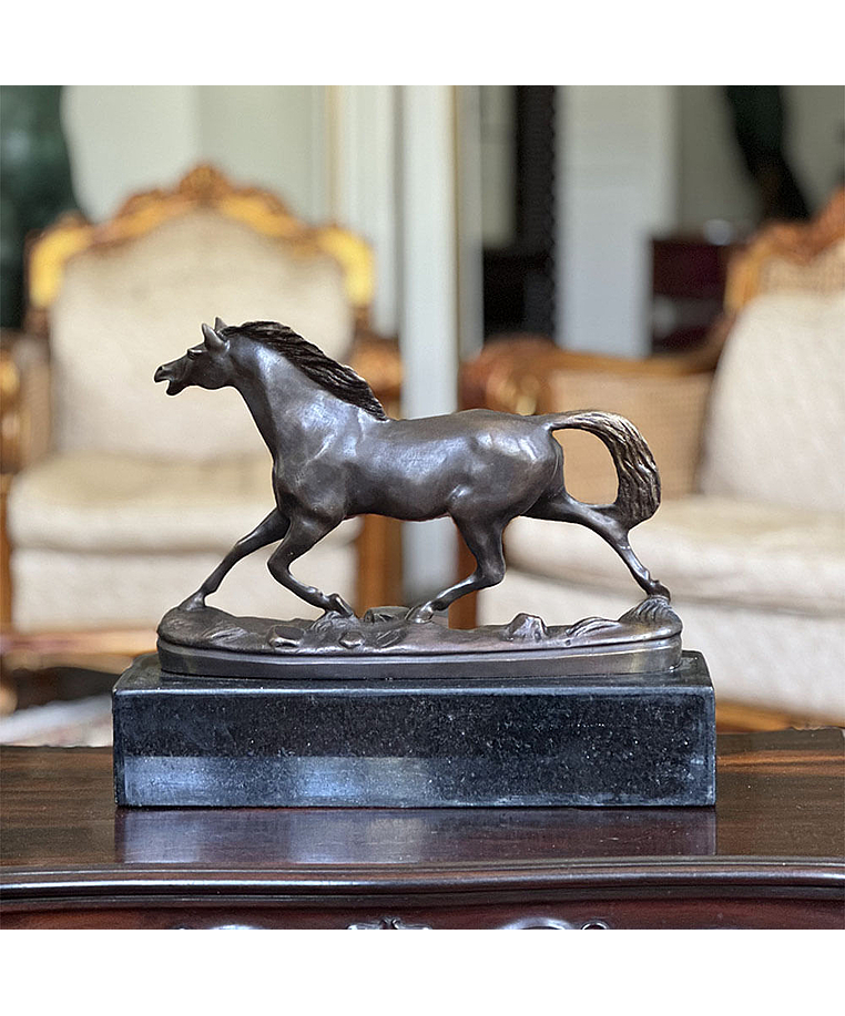 imagem do produto Escultura Cavalo Puro Sangue �rabe em Bronze 40cm VRBZ333 Eleg�ncia e Nobreza