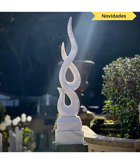 imagem de Escultura Chama Esculpida Branco 150cm - EMP740
