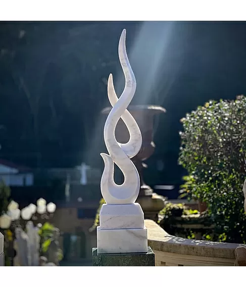 imagem de Escultura Chama Esculpida Branco 150cm - EMP740 Design Contemporâneo Decorativo