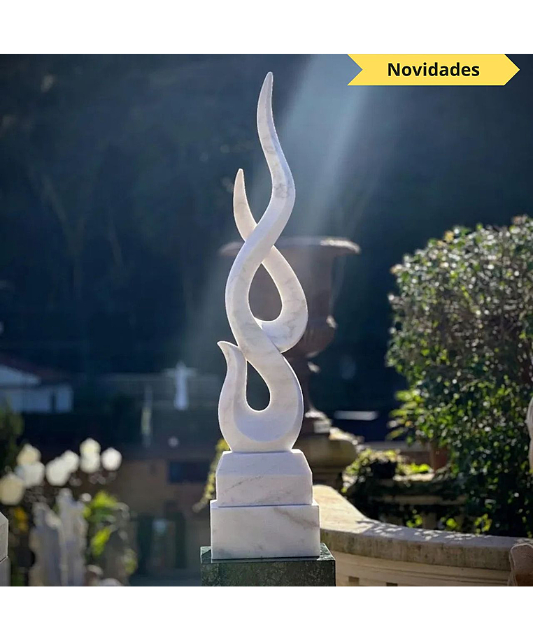 imagem do produto Escultura Chama Esculpida Branco 150cm - EMP740 Design Contempor�neo Decorativo