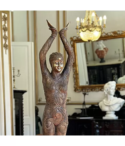 imagem de Escultura Chiparus em Bronze 143cm EBZ595 Sofisticação Atemporal