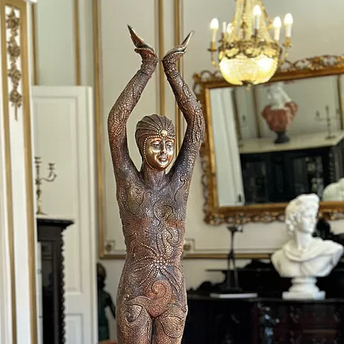 imagem de Escultura Chiparus em Bronze 143cm EBZ595 Sofisticação Atemporal