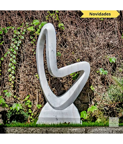 imagem de Escultura Curva Eterna Mármore Branco 100cm - EMP744