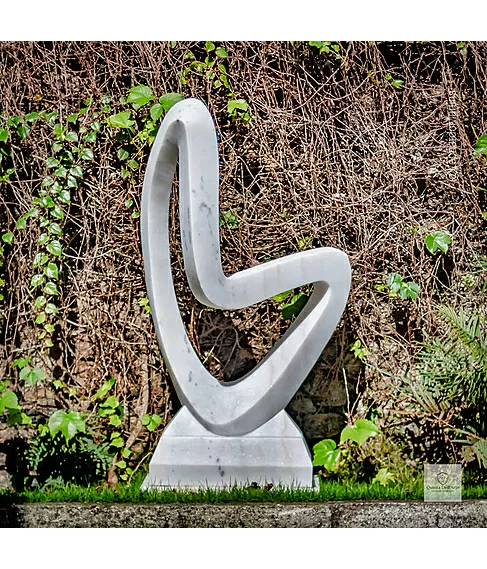 imagem de Escultura Curva Eterna Mármore Branco 100cm - EMP744