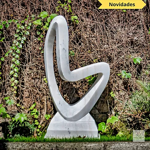 imagem de Escultura Curva Eterna Mármore Branco 100cm EMP744 Arte Escultórica By Quinta DellArte