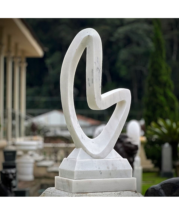 imagem do produto Escultura Curva Eterna M�rmore Branco 100cm EMP744 | Arte Escult�rica By Quinta DellArte