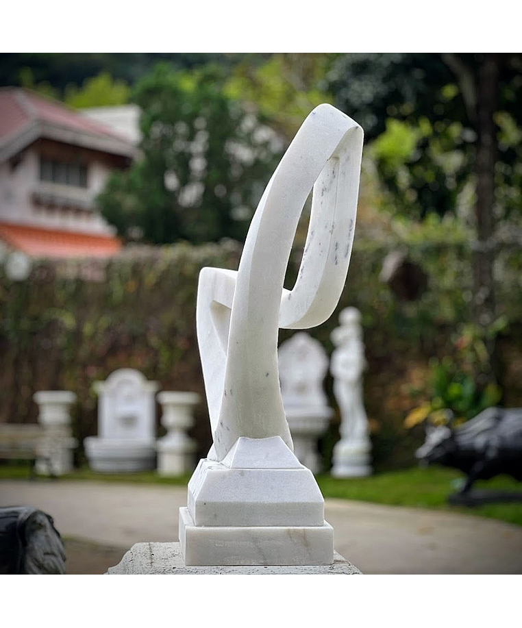 imagem do produto Escultura Curva Eterna M�rmore Branco 100cm EMP744 | Arte Escult�rica By Quinta DellArte