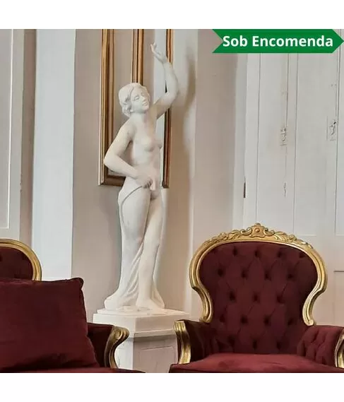 imagem de Escultura Dançarina em Mármore 160cm - EMP465 Elegância e Movimento Clássico