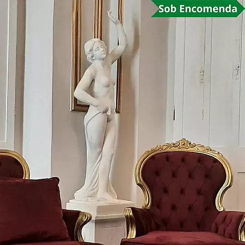 imagem de Escultura Dançarina em Mármore 160cm - EMP465 Elegância e Movimento Clássico